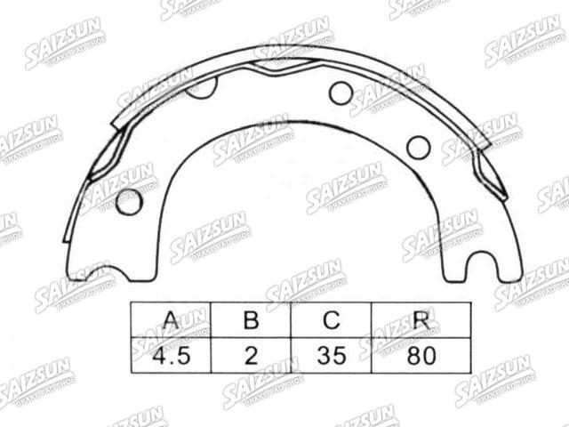 刹车蹄片 Brake Shoe Set:46530-36020-000