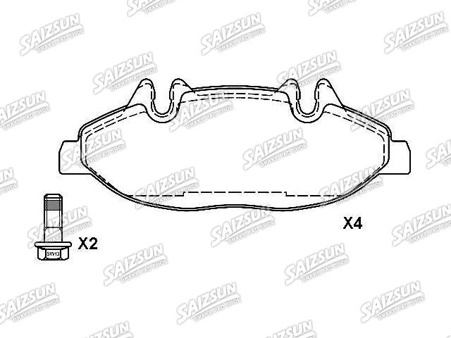 Bremsbelagsatz, Scheibenbremse Brake Pad Set:001 421 09 10