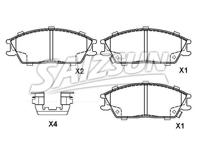 Bremsbelagsatz, Scheibenbremse Brake Pad Set:58101-24A00