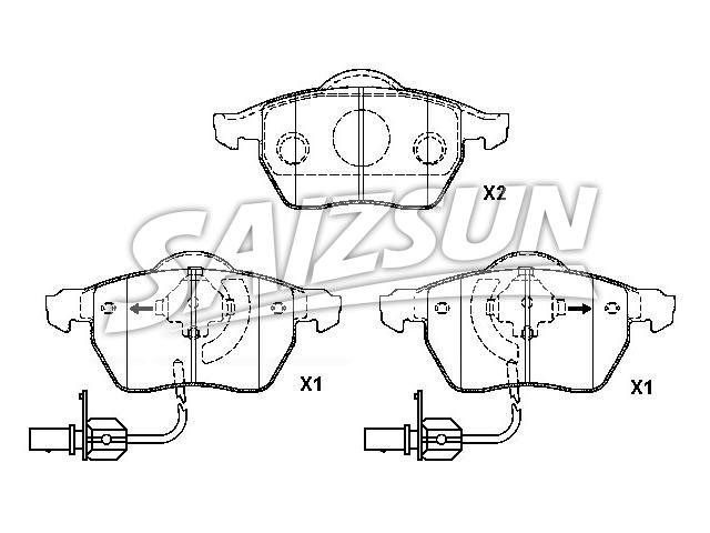 Bremsbelagsatz, Scheibenbremse Brake Pad Set:4B0 698 151 E