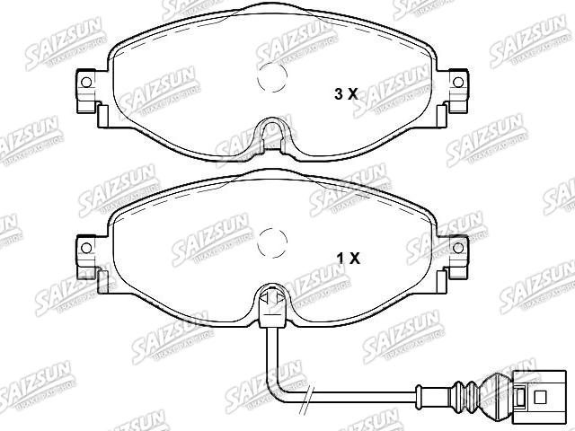 Bremsbelagsatz, Scheibenbremse Brake Pad Set:8V0 698 151 D