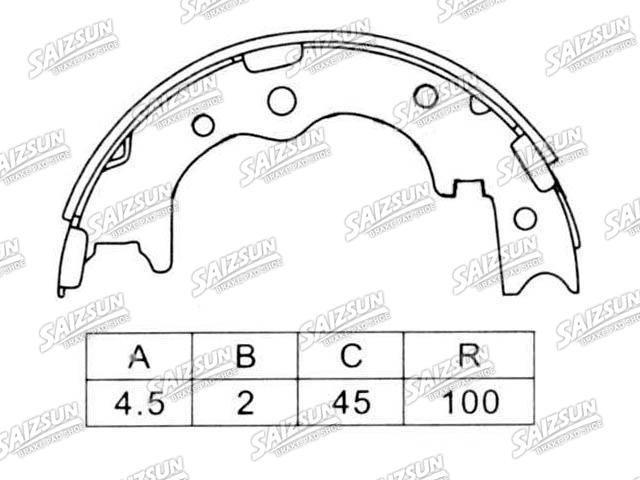 Zapata de freno Brake Shoe Set:S4653-01260