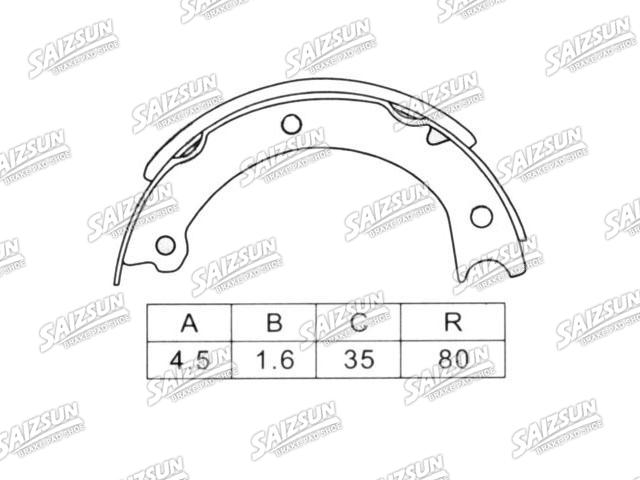 Zapata de freno Brake Shoe Set:36160-T1025