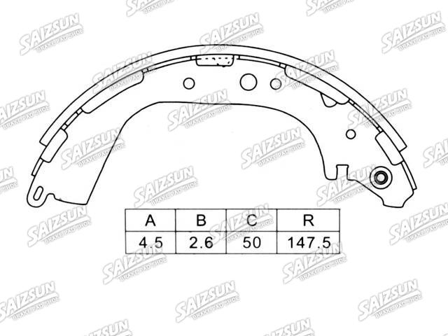 Zapata de freno Brake Shoe Set:K1190