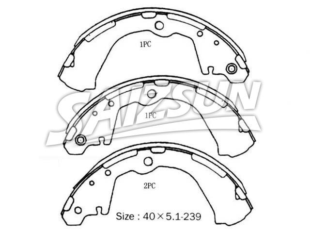 Zapata de freno Brake Shoe Set:NN2070