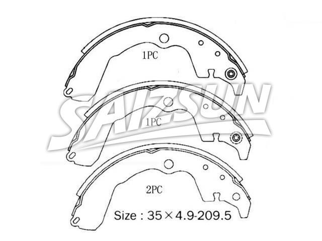 刹车蹄片 Brake Shoe Set:NR1089