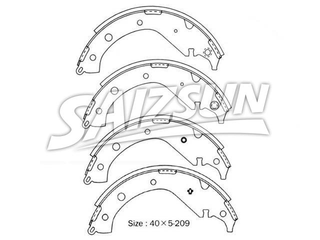 刹车蹄片 Brake Shoe Set:NR1092