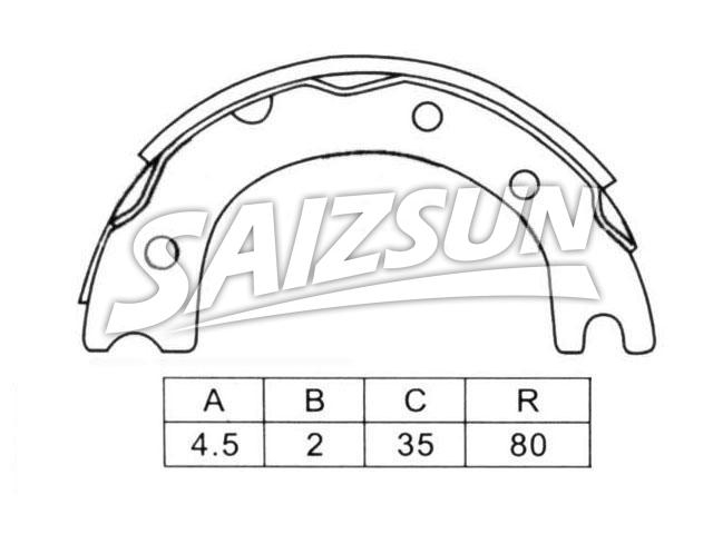 Zapata de freno Brake Shoe Set:46530-36020-000