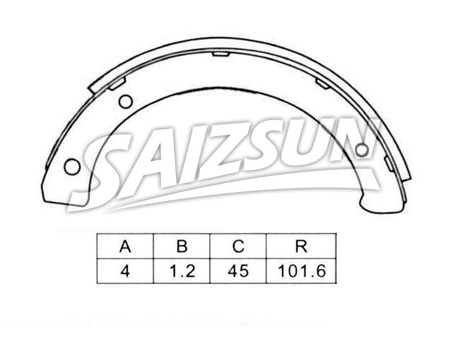 Brake Shoe Set:K6615