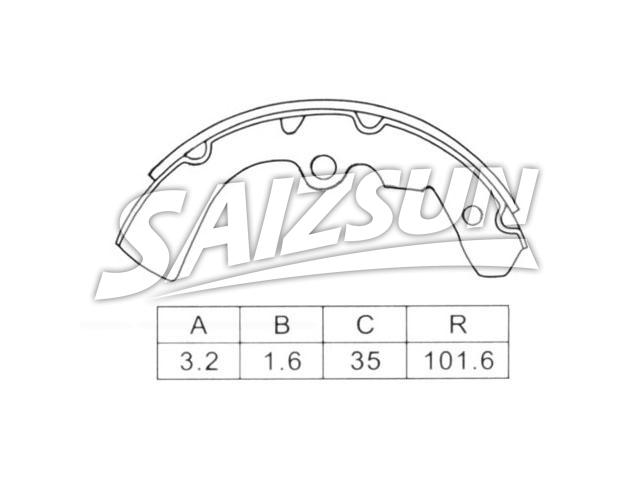 Brake Shoe Set:D1060-G0300