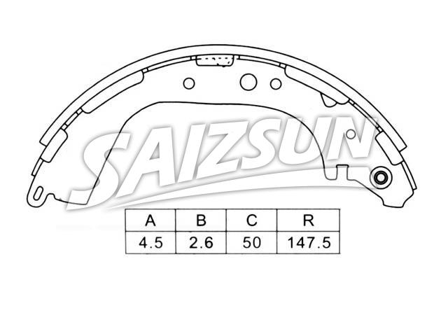 Brake Shoe Set:K1190